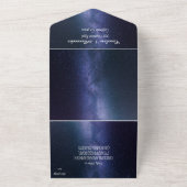 Invitation Tout En Un Elégant Marine Blue Galaxy Moderne RSVP QR Code (Dehors)