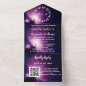 Invitation Tout En Un Elégant Marine Blue Galaxy Moderne RSVP QR Code (À l'intérieur)