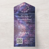 Invitation Tout En Un Elégant Marine Blue Galaxy Moderne RSVP QR Code Al (À l'intérieur)