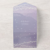 Invitation Tout En Un Elégant Mason Jar Purple Heart Leaf Tree Mariage A (Dehors)