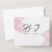 Invitation Tout En Un Élégant mignon Pastel rose Mariage Monogramme (Verso)