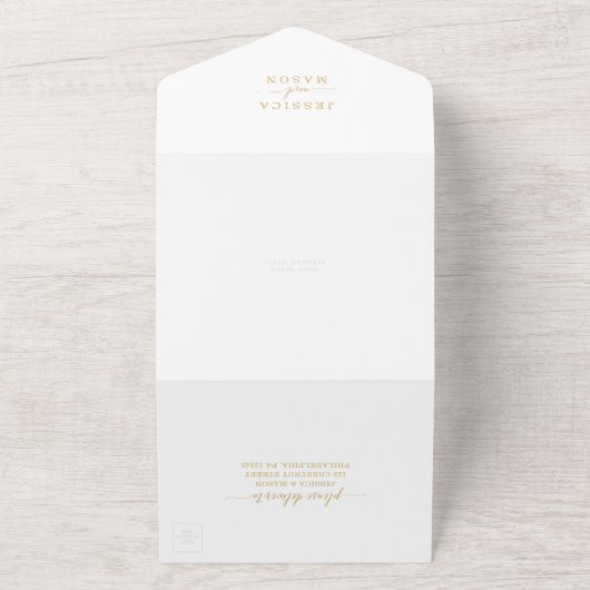 Invitation Tout En Un Élégant minimal or simple (Dehors)