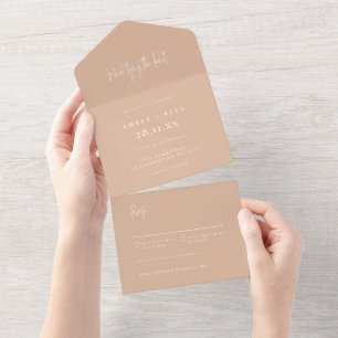 Invitation Tout En Un Élégant minimaliste de Tir Tir Tard Bleu Mariage 