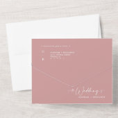Invitation Tout En Un Elegant Modern Dusty Pink Boho Arch QR Code Photo  (Verso)