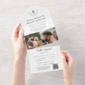 Invitation Tout En Un Élégant moderne classique Monogramme Mariage photo (Déchirure)