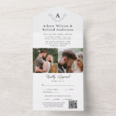 Invitation Tout En Un Élégant moderne classique Monogramme Mariage photo (À l'intérieur)