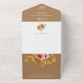 Invitation Tout En Un Élégant Monogramme de sucre Brown QR Code Arch Mar (Dehors)