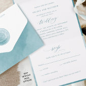 Invitation Tout En Un Élégant Monogramme et Mariage d'aquarelle en verre