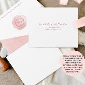 Invitation Tout En Un Élégant Monogramme et Mariage d'aquarelle rose