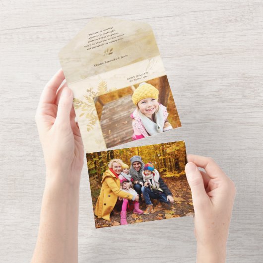 Invitation Tout En Un Élégant Noël de Noël Botanique (Déchirure)