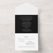 Invitation Tout En Un Elégant noir & blanc Deux Lieux Simple Tout en un (À l'intérieur)