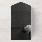 Invitation Tout En Un Elégant noir floral tout en un mariage Inviter (Dehors)