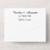 Invitation Tout En Un Élégant noir Script moderne unique RSVP QR Code (Verso)