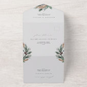 Invitation Tout En Un Elégant or Géométrique Mariage de verdure hiver (Dehors)