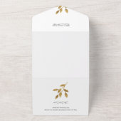 Invitation Tout En Un Elégant or Joyeux Noël Calligraphie (Dehors)