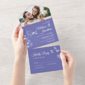 Invitation Tout En Un Élégant orchidées violet mariage botanique fleuri (Déchirure)