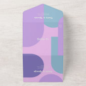 Invitation Tout En Un Élégant Pastel Purple Retro Super moderne Mariage (Dehors)