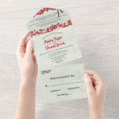 Invitation Tout En Un Elégant Pays Bourgogne Floral Rustic Mariage (Déchirure)