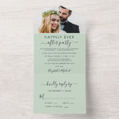 Invitation Tout En Un Élégant Photo Mariage Réception Sage (À l'intérieur)