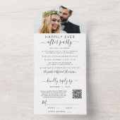 Invitation Tout En Un Elégant QR Code Photo Mariage Réception (À l'intérieur)