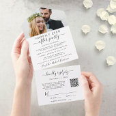 Invitation Tout En Un Elégant QR Code Photo Mariage Réception