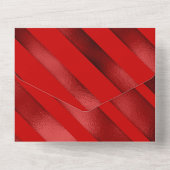 Invitation Tout En Un Élégant renne rouge or année fin dîner fête (Verso)