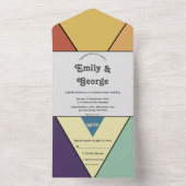 Invitation Tout En Un Élégant rétro Artistic Super Mariage Abstrait (À l'intérieur)