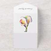 Invitation Tout En Un Elégant romantique Calla Lily Aquarelle douce Past (Dehors)