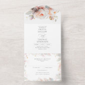 Invitation Tout En Un Élégant Rose doux Fleurs Boho Mariage (À l'intérieur)