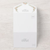 Invitation Tout En Un Élégant Rose floral simple Mariage de script (Dehors)