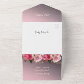 Invitation Tout En Un Élégant Rose Gold Floral Mariage All In One Invita (Dehors)