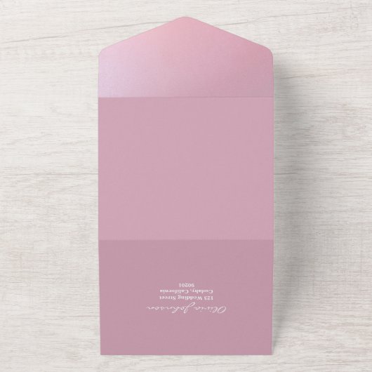Invitation Tout En Un Elégant Rose Parties scintillant or Enregistrer la (Dehors)