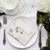 Invitation Tout En Un Elégant rose vert aquarelle Floral QR Code photo