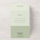 Invitation Tout En Un Elégant Roses d'aquarelle rose romantique (Dehors)