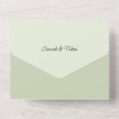 Invitation Tout En Un Elégant Roses d'aquarelle rose romantique (Verso)