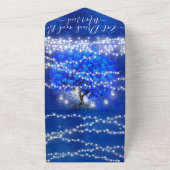 Invitation Tout En Un Élégant Royal Blue Heart Leaf Tree Mariage tout en (Dehors)