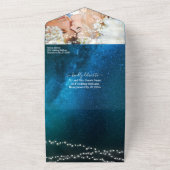 Invitation Tout En Un Elégant Rustic Gold Heart Leaf Mariage (Dehors)