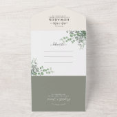 Invitation Tout En Un Elégant Rustique Eucalyptus Mariage photo (Dehors)