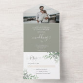 Invitation Tout En Un Elégant Rustique Eucalyptus Mariage photo (À l'intérieur)
