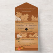 Invitation Tout En Un Élégant Rustique Feuilles Automne Chute Floral Mar (À l'intérieur)