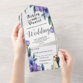 Invitation Tout En Un Élégant Rustique Floral Wreath Bride Mariage de ch (Déchirure)