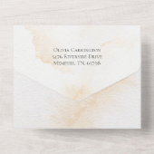 Invitation Tout En Un Elégant Rustique Neutre Aquarelle Mariage photo (Verso)