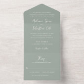 Invitation Tout En Un Élégant Sage Green Mariage moderne (À l'intérieur)