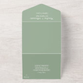 Invitation Tout En Un Elegant Sage Green Photo moderne RSVP QR Code (Dehors)