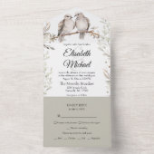 Invitation Tout En Un Elégant Sage Green Repas Mariage Arbre RSVP (À l'intérieur)