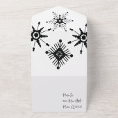 Invitation Tout En Un Élégant Script Black Snowflakes Mariage de Noël (Dehors)