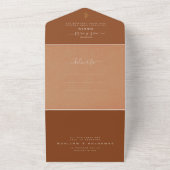 Invitation Tout En Un Élégant script en terre cuite Mariage photo QR Cod (Dehors)