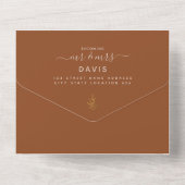 Invitation Tout En Un Élégant script en terre cuite Mariage photo QR Cod (Verso)