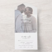 Invitation Tout En Un Élégant Script Faded Photo Mariage All In One Invi (À l'intérieur)