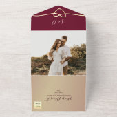 Invitation Tout En Un Élégant Script Mariage Bourgogne (Dehors)